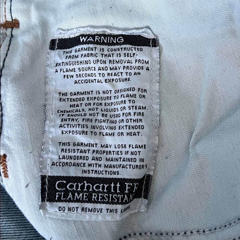 Carhartt Men's Flame Resistant Light Blue Jeans - 48x30 - Picture 7 of 14
